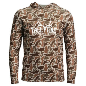 Tall Tine Bowstrings Whitewater Lightweight Tech Vintage Camo Hoodie