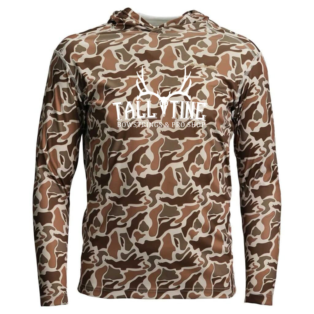 Tall Tine Bowstrings Whitewater Lightweight Tech Vintage Camo Hoodie